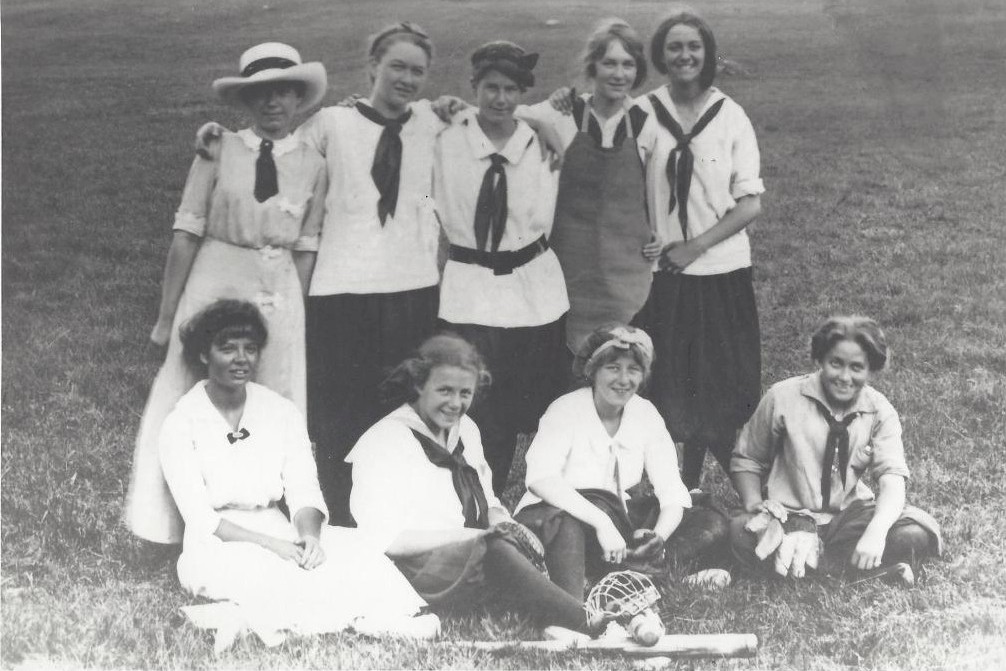 historic picture of a Taconnet softball team